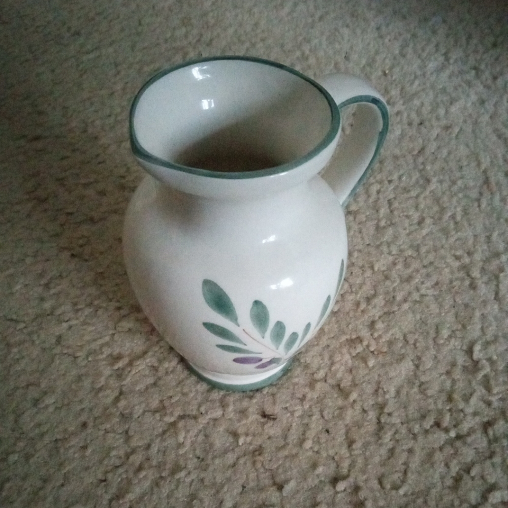 GORGEOUS Fortebraccio Ceramiche 7" Hand painted Pitcher Vase Made in Italy